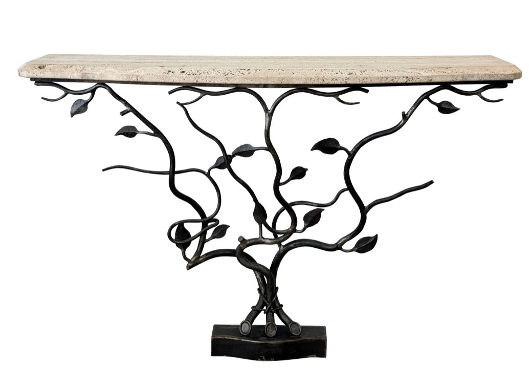 William Switzer French Art Nouveau Style Iron Console Table