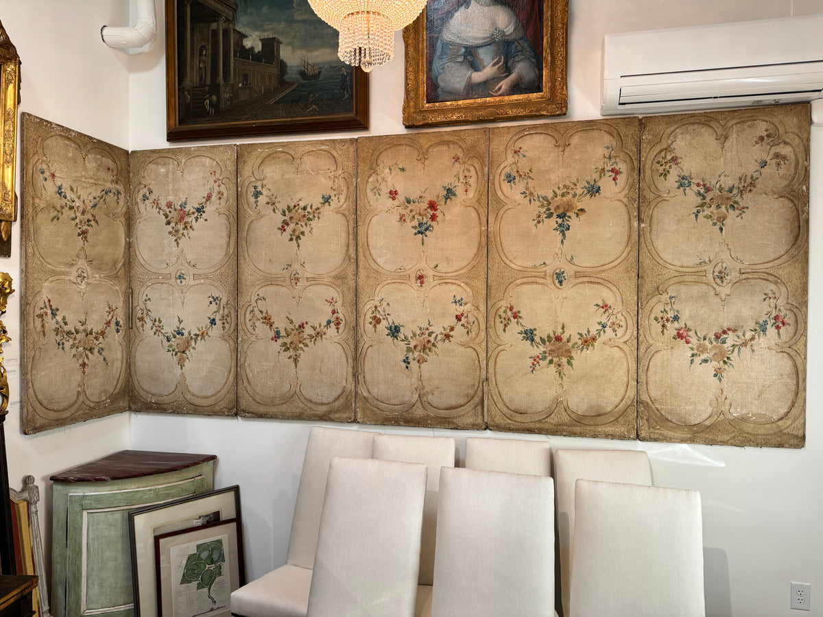 French 18th Century Chateau Screen, 8 Panels