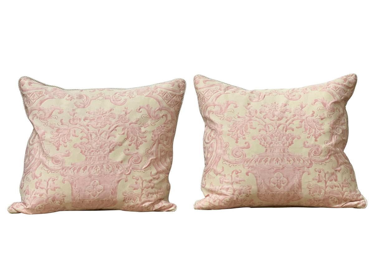 Large Pink and Cream Fortuny Cushions