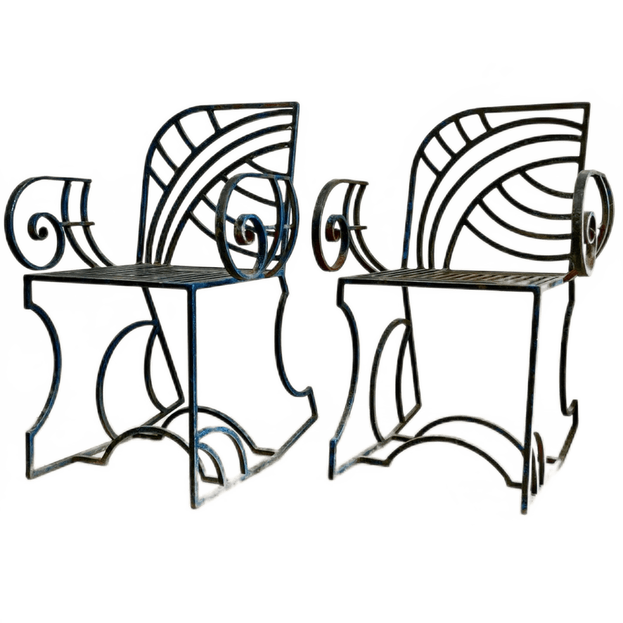 Art Deco Iron Garden Chairs