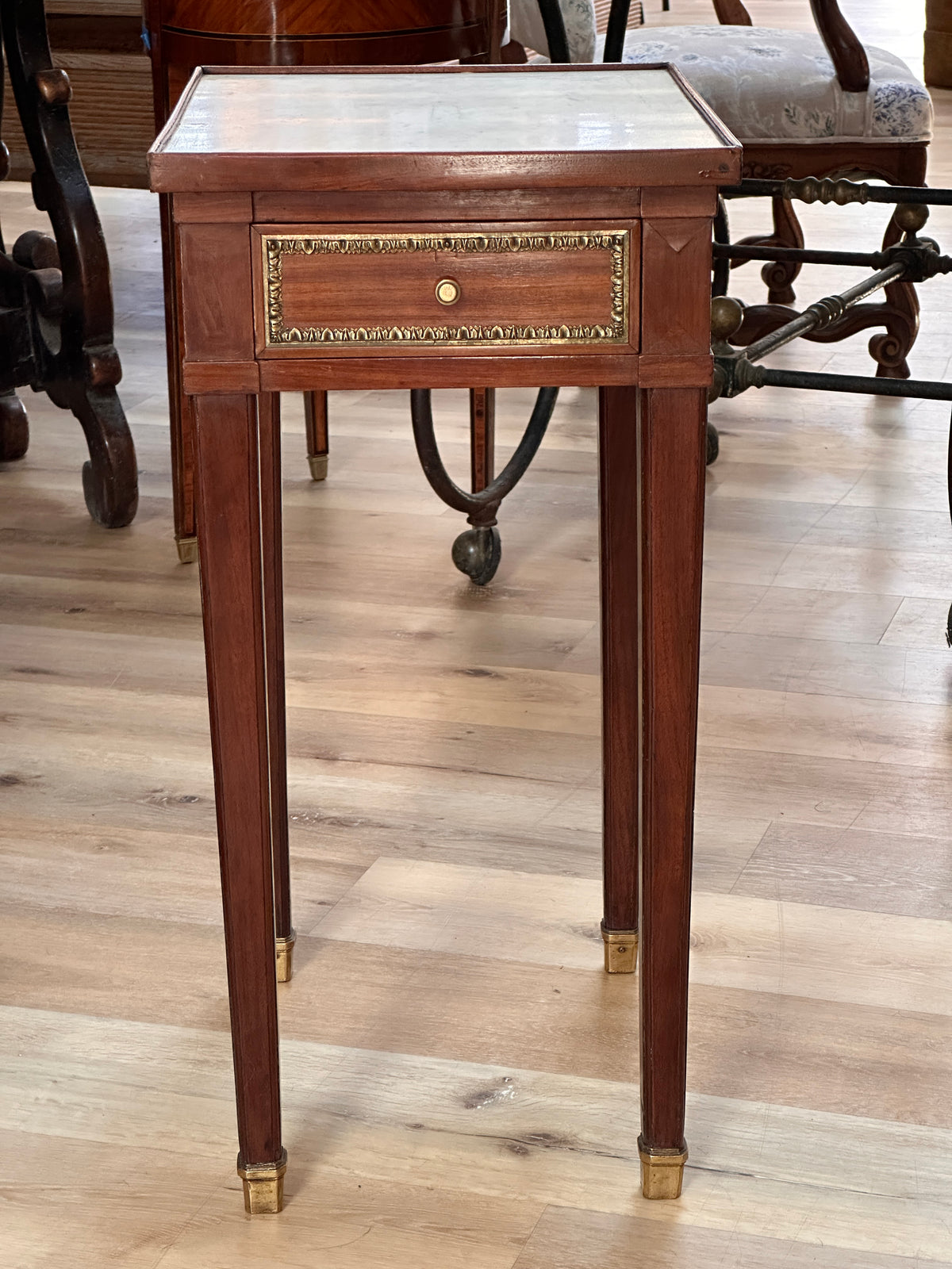 18th Century Mahogany Leleu Stamped Side Table, Louis XV Period