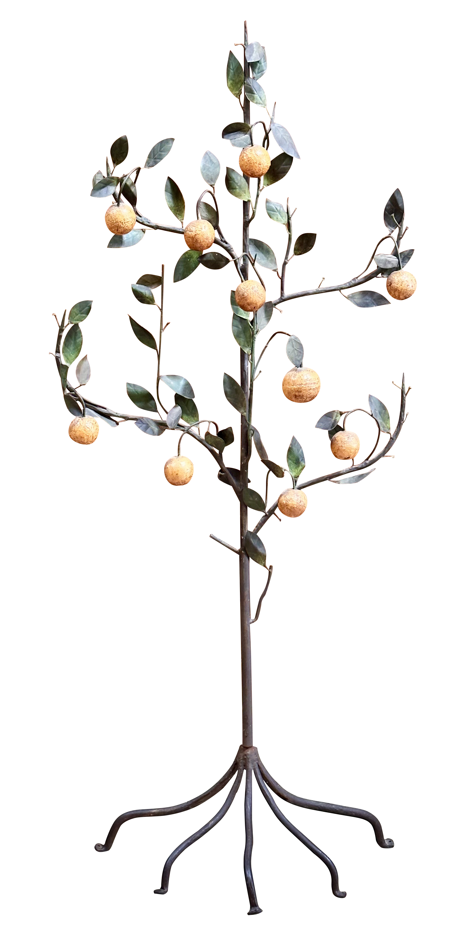 Late 19th – Early 20th Century Italian Tole-Peinte Model of an Orange Tree