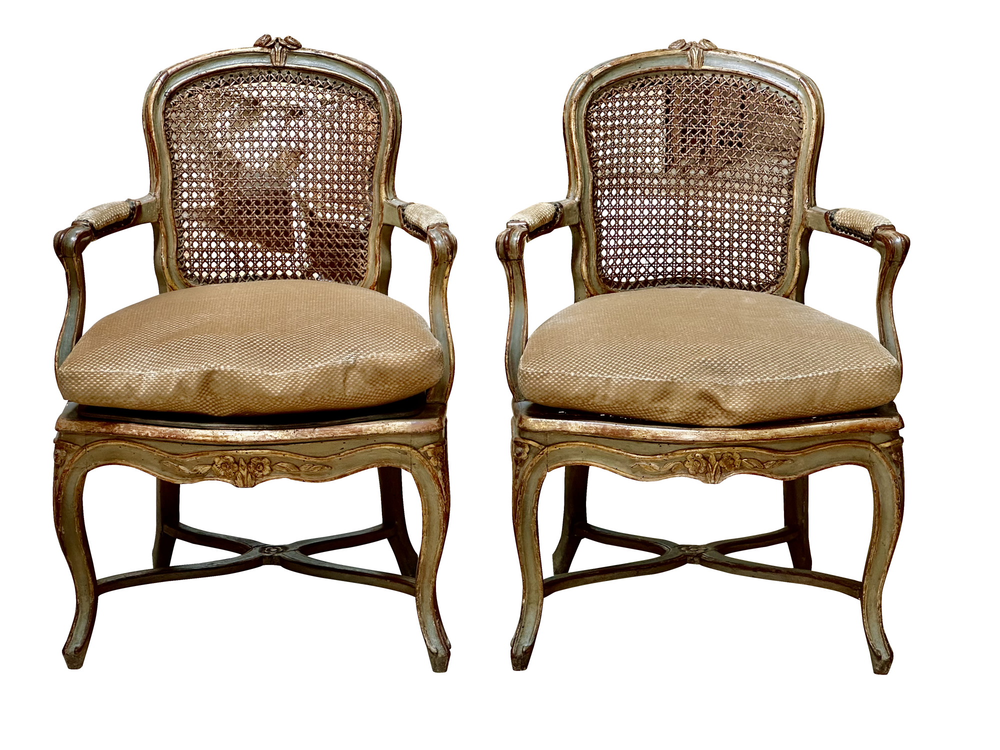 Pair of Louis XV Carved Fauteuils