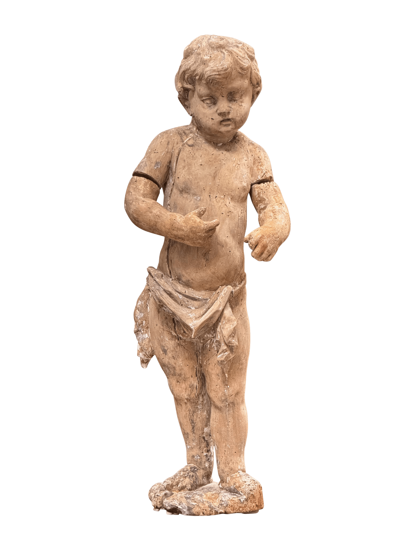 A Continental Carved Wood Putto, c. 1650