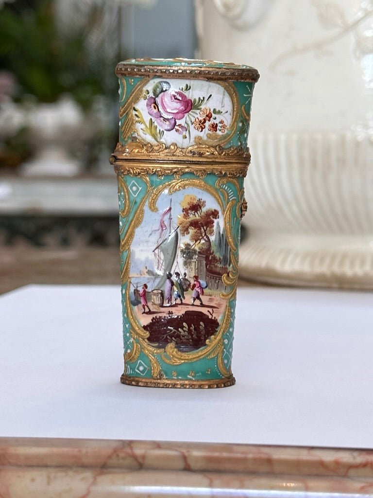 A Fine Bilston Enamel Etui, c. 1780 - Helen Storey Antiques