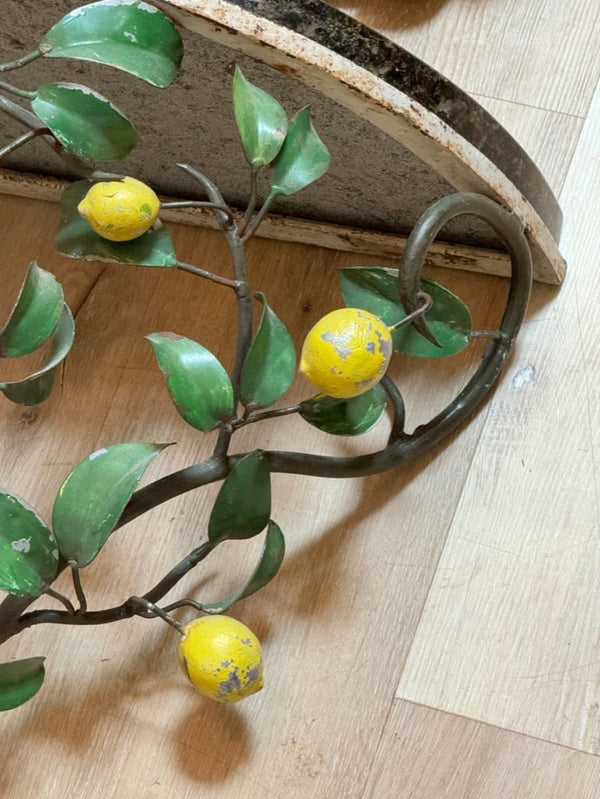 A Mid-century Tole Lemon Tree tole console with Lemon-surround mirror ...