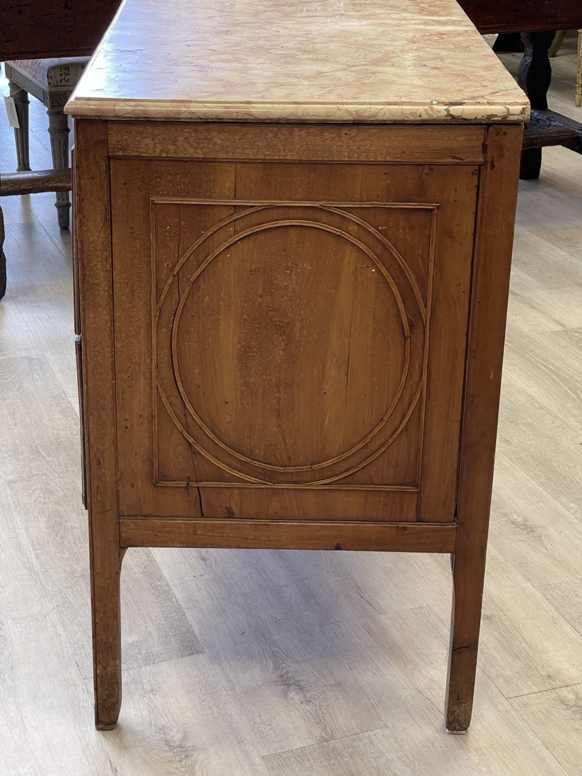 An Italian Carved Fruitwood Marble - Top Commode, c. 1790 - Helen Storey Antiques