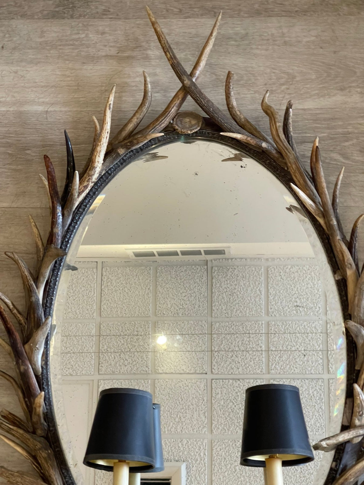 Antler - Framed Oval Wall Mirror Late 19th Century - Early 20th Century - Helen Storey Antiques