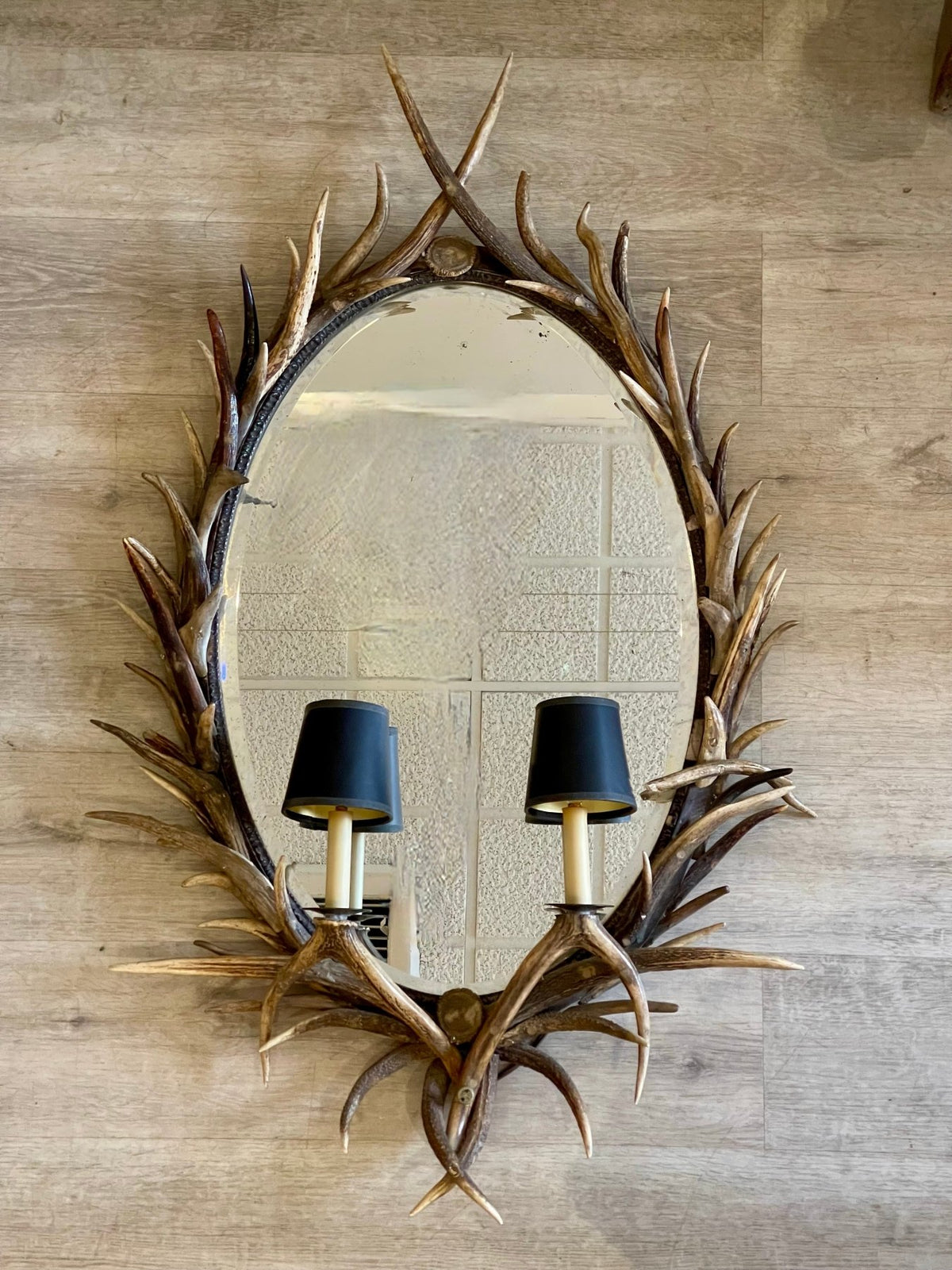 Antler - Framed Oval Wall Mirror Late 19th Century - Early 20th Century - Helen Storey Antiques