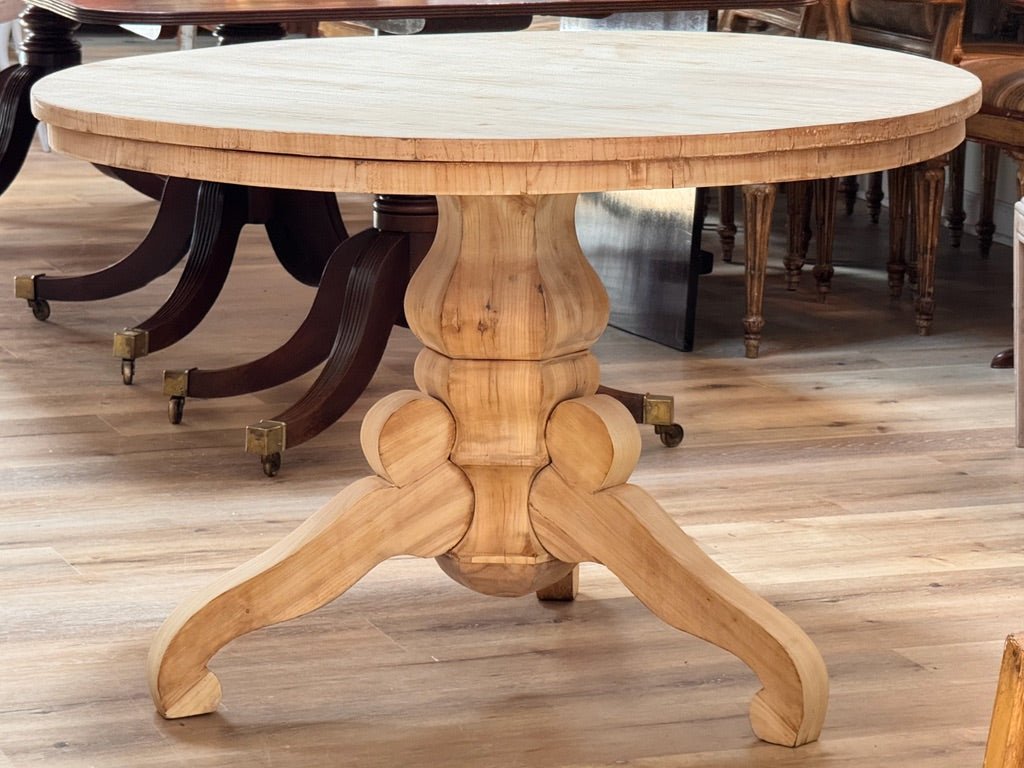 Biedermeier fruitwood tilt top round breakfast table, 19th c - Helen Storey Antiques