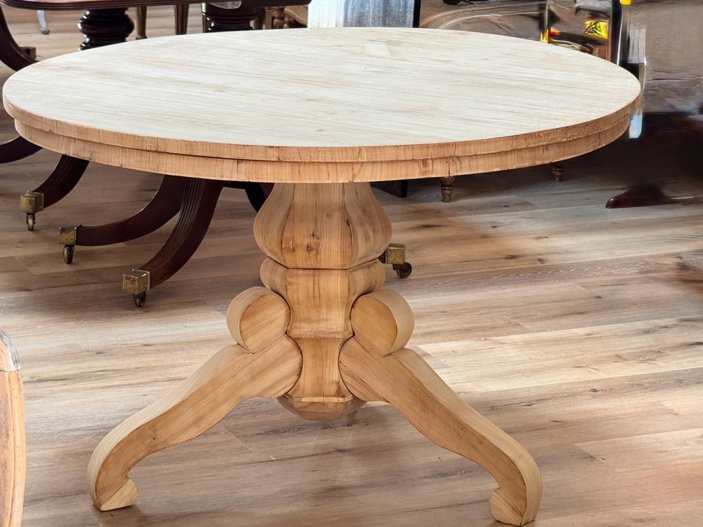 Biedermeier fruitwood tilt top round breakfast table, 19th c - Helen Storey Antiques