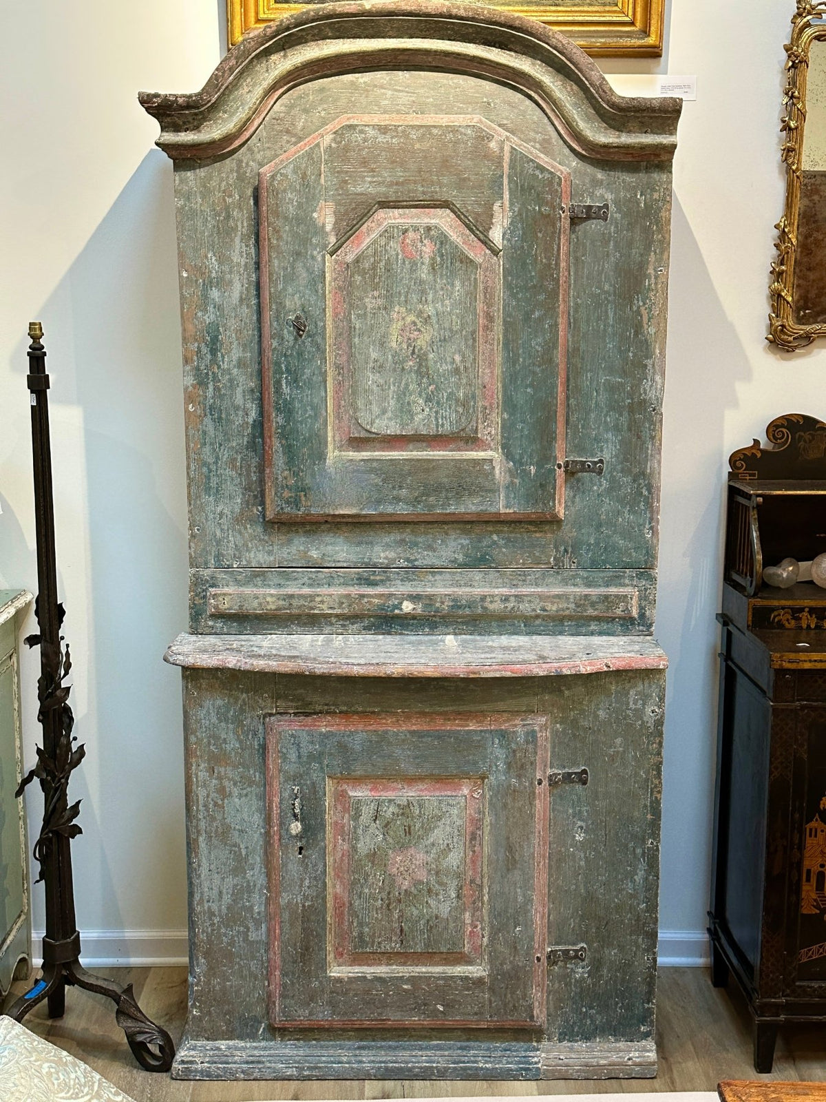 Blue Swedish Cabinet, c. 1800, original paint - Helen Storey Antiques