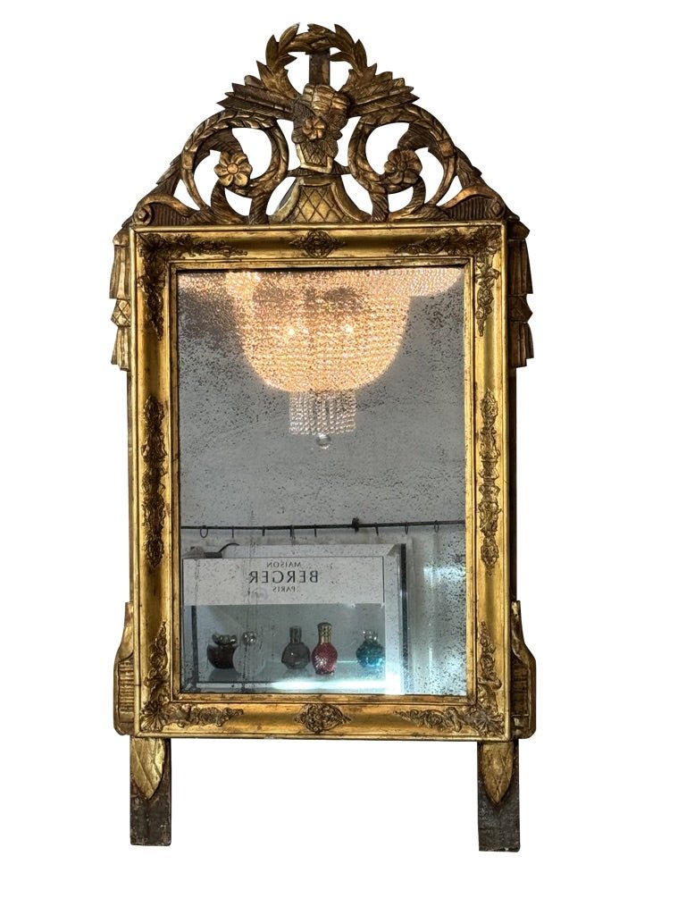 Carved and Gilded French Provincial MIrror, 18th - 19th Century - Helen Storey Antiques