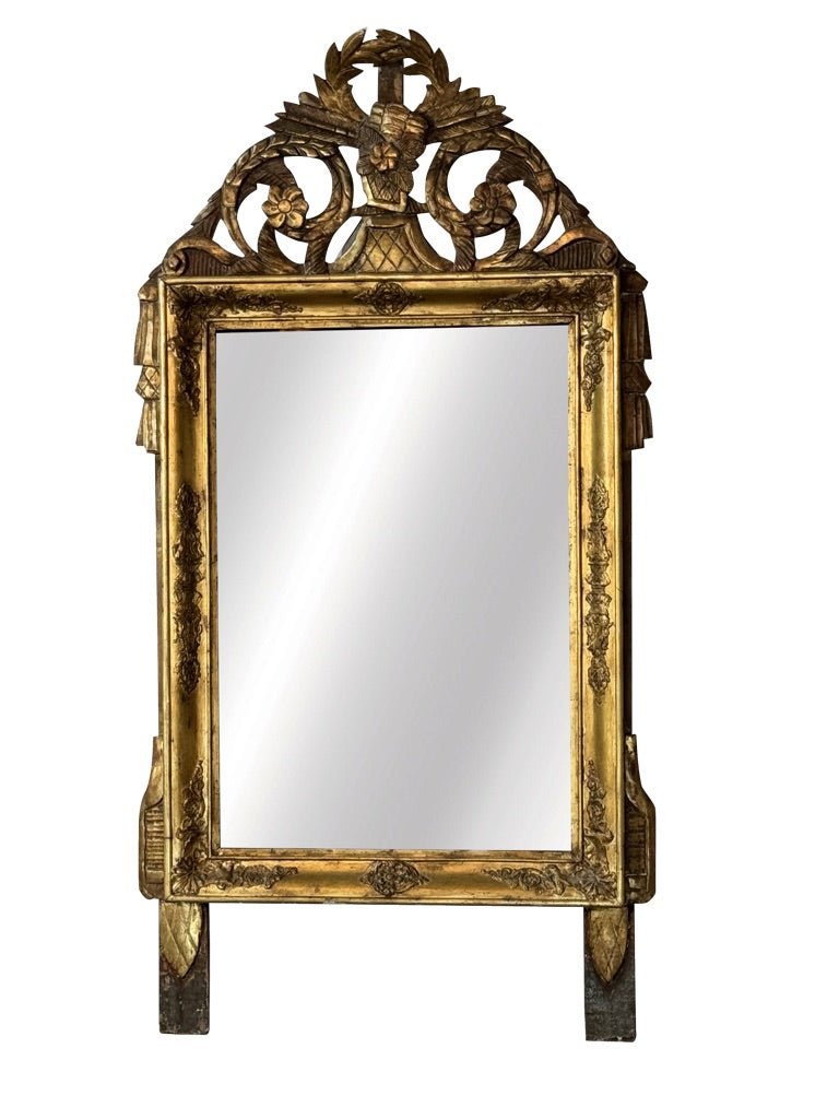 Carved and Gilded French Provincial MIrror, 18th - 19th Century - Helen Storey Antiques