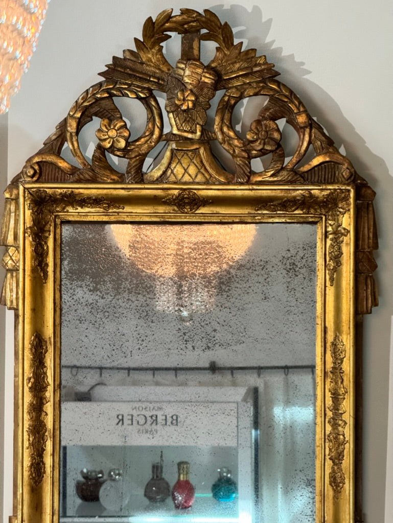 Carved and Gilded French Provincial MIrror, 18th - 19th Century - Helen Storey Antiques