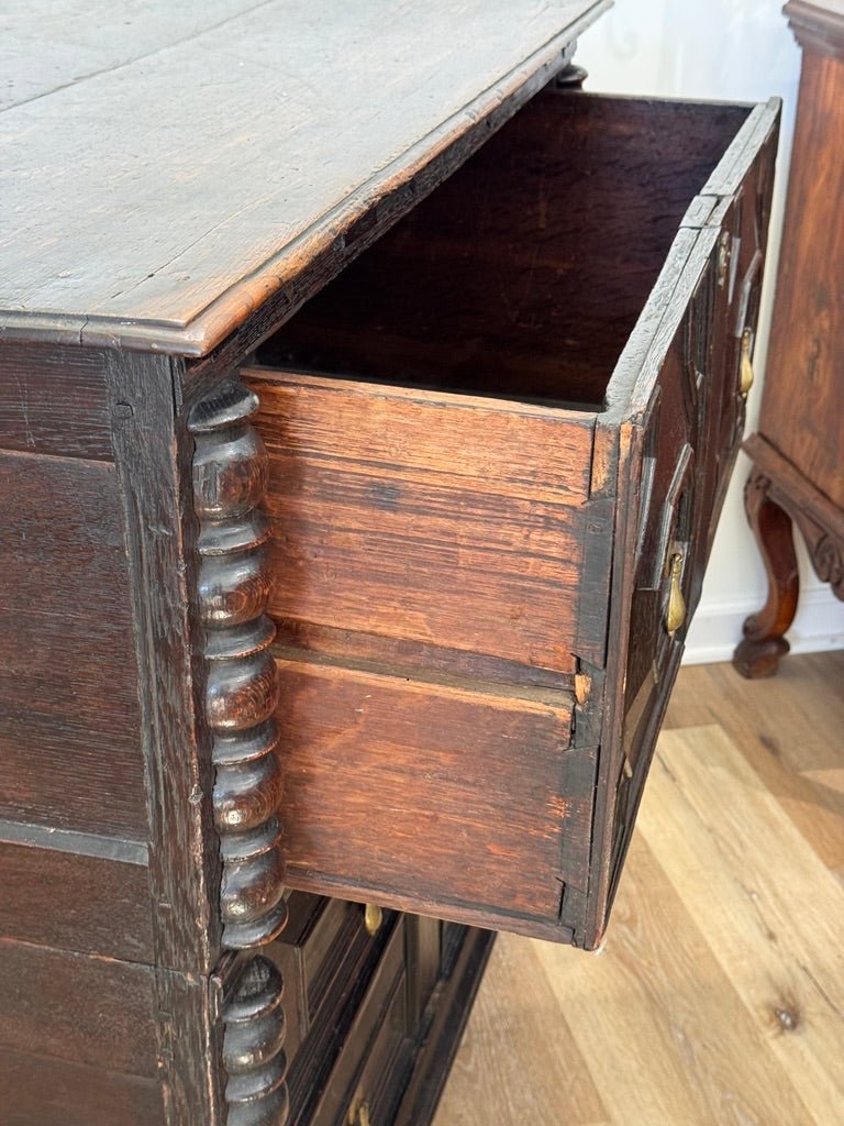 Charles II style Joined Oak Chest of Drawers - Helen Storey Antiques
