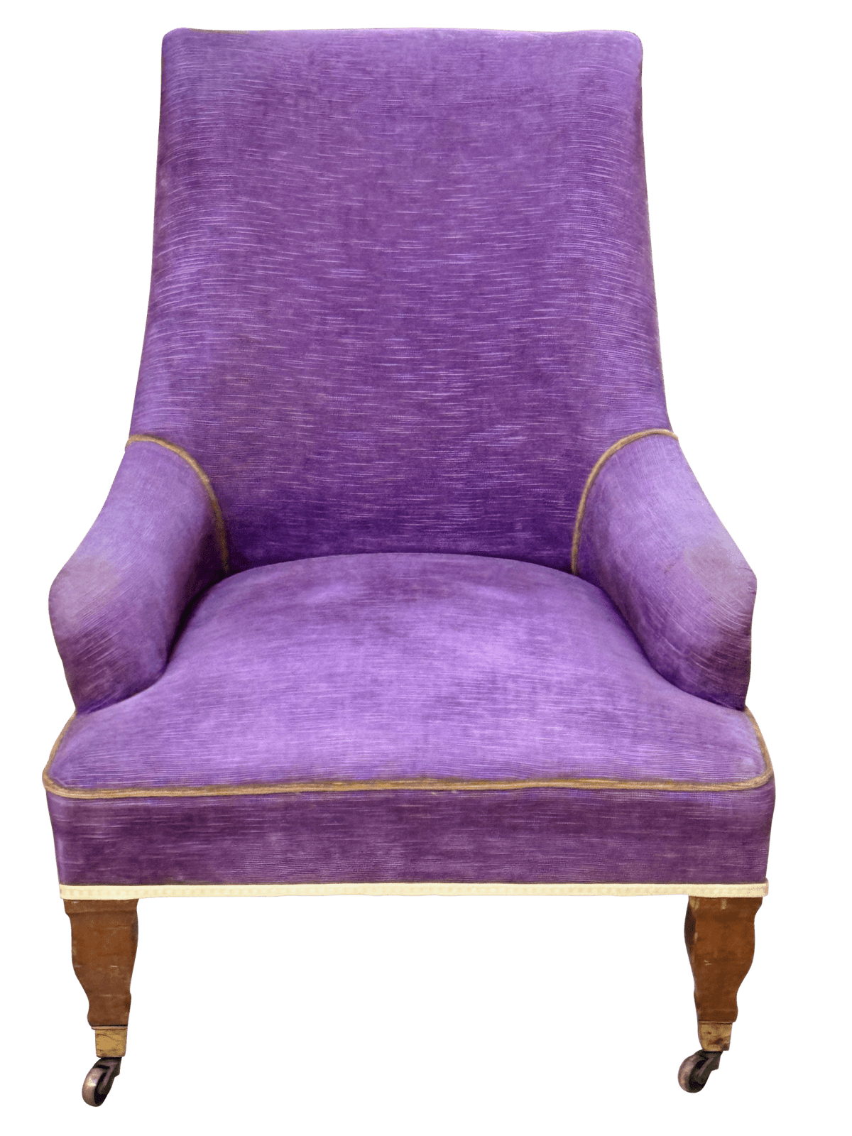 Charming Late 19th Century Napoleon III Velvet - Upholstered Slipper Chair - Helen Storey Antiques