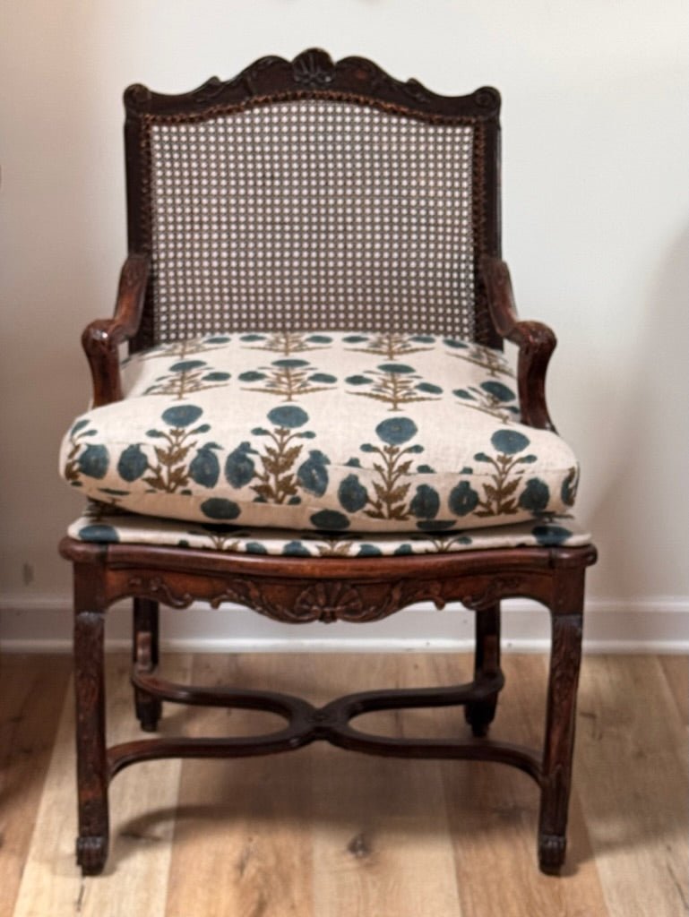 Charming, period Louis XVI caned fauteuil - Helen Storey Antiques