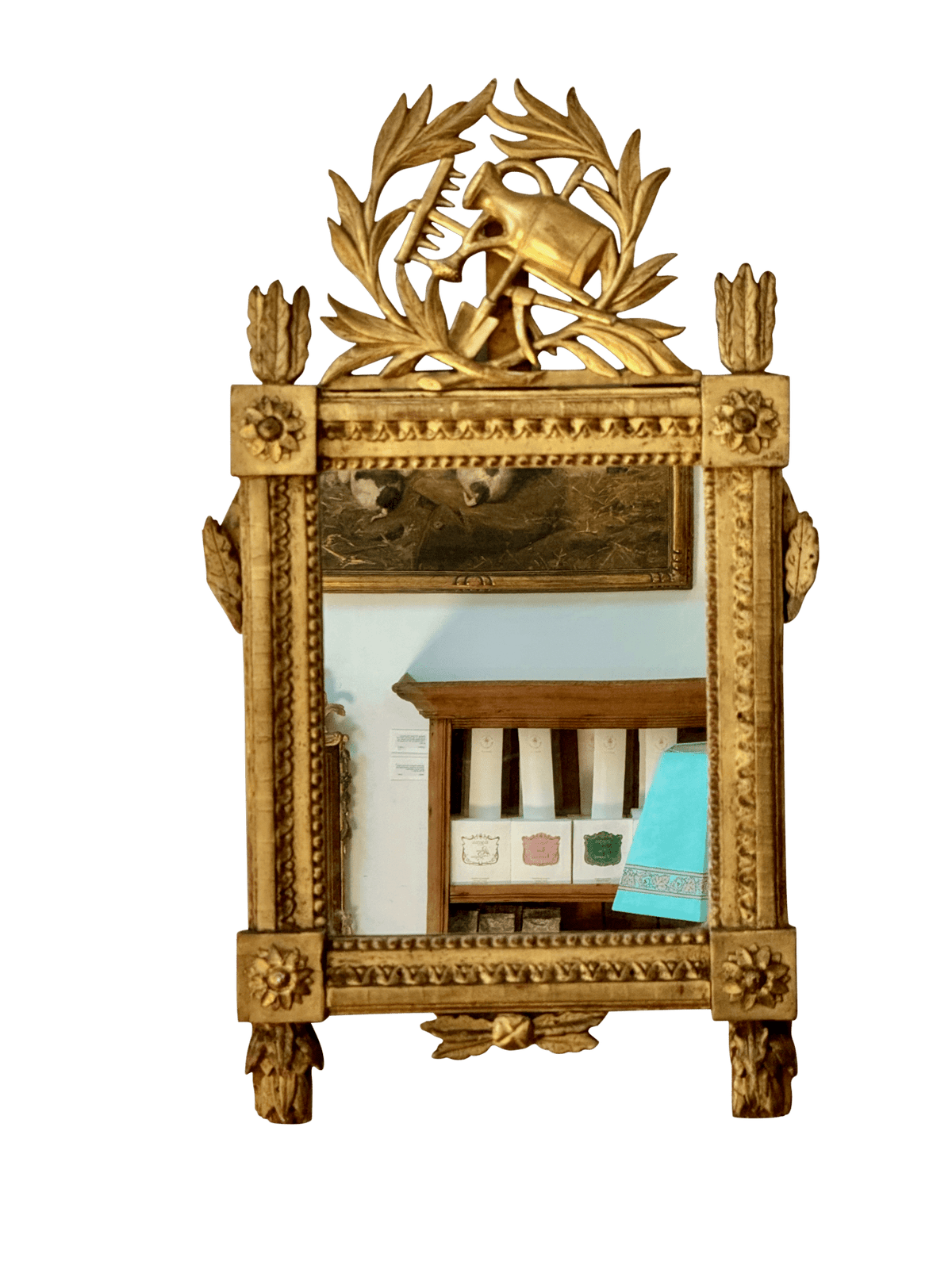 Charming Small French Provincial Carved and Gilded Mirror - Helen Storey Antiques