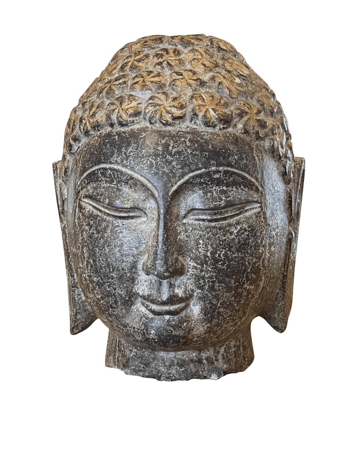 Chinese carved stone Buddha Head - Helen Storey Antiques