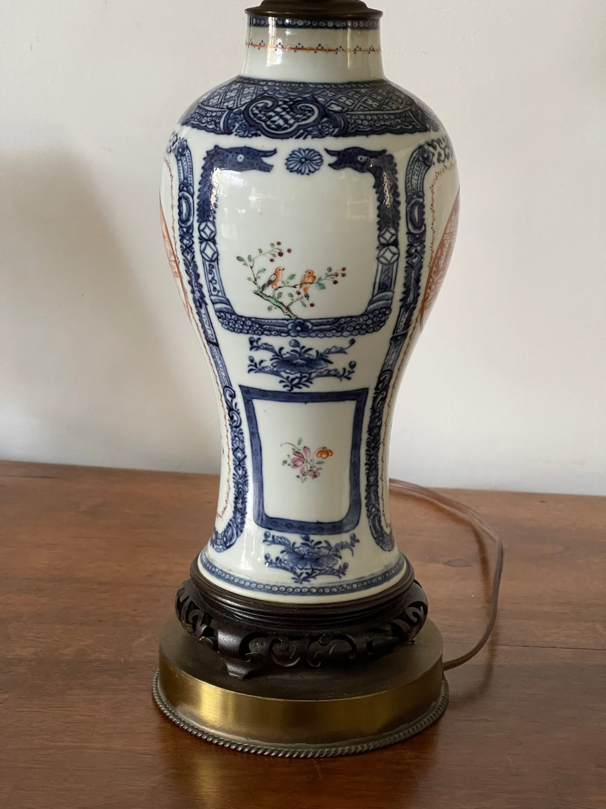 Chinese Export Vase Mounted as Lamp - Helen Storey Antiques
