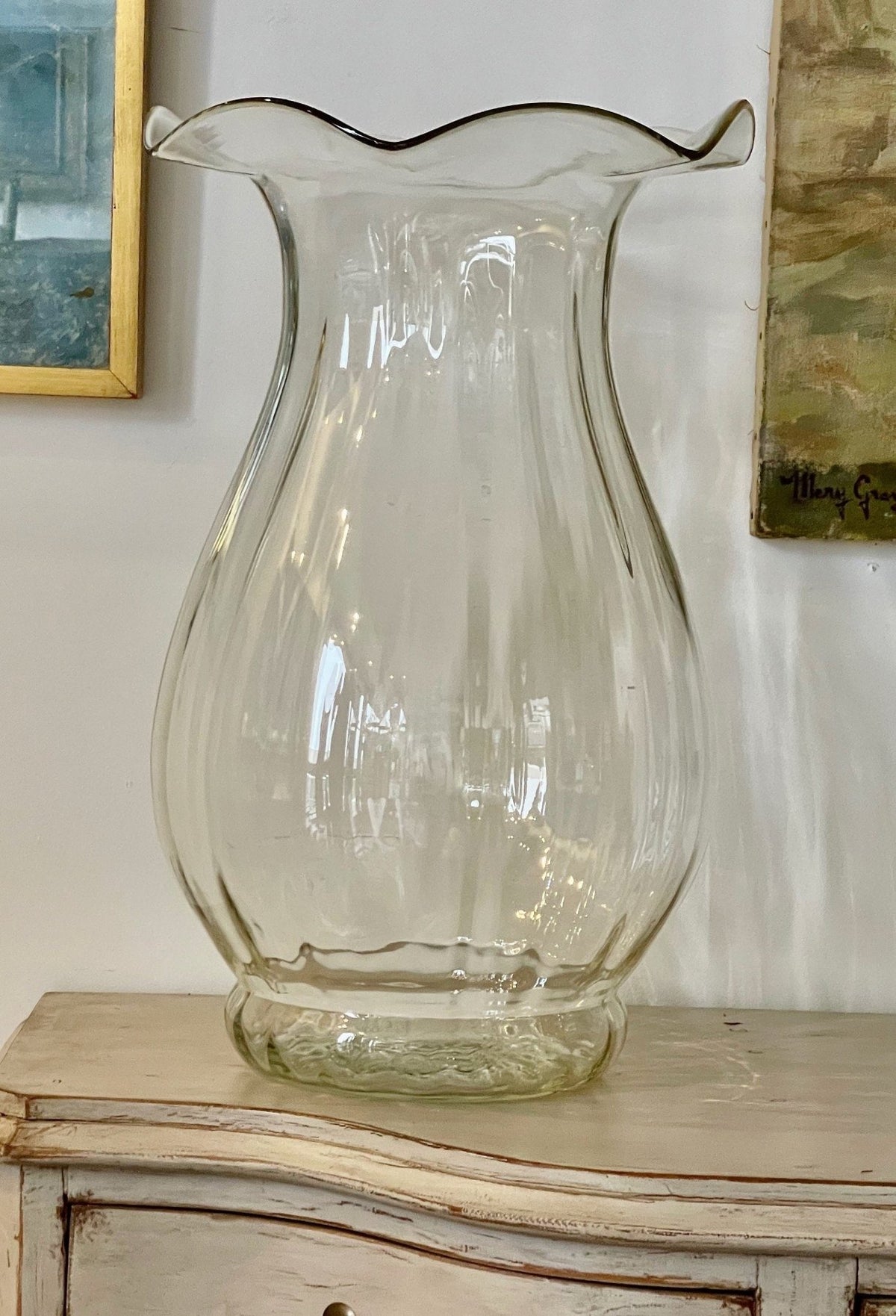 CLASSICAL MID - CENTURY BLOWN GLASS VASE - Helen Storey Antiques