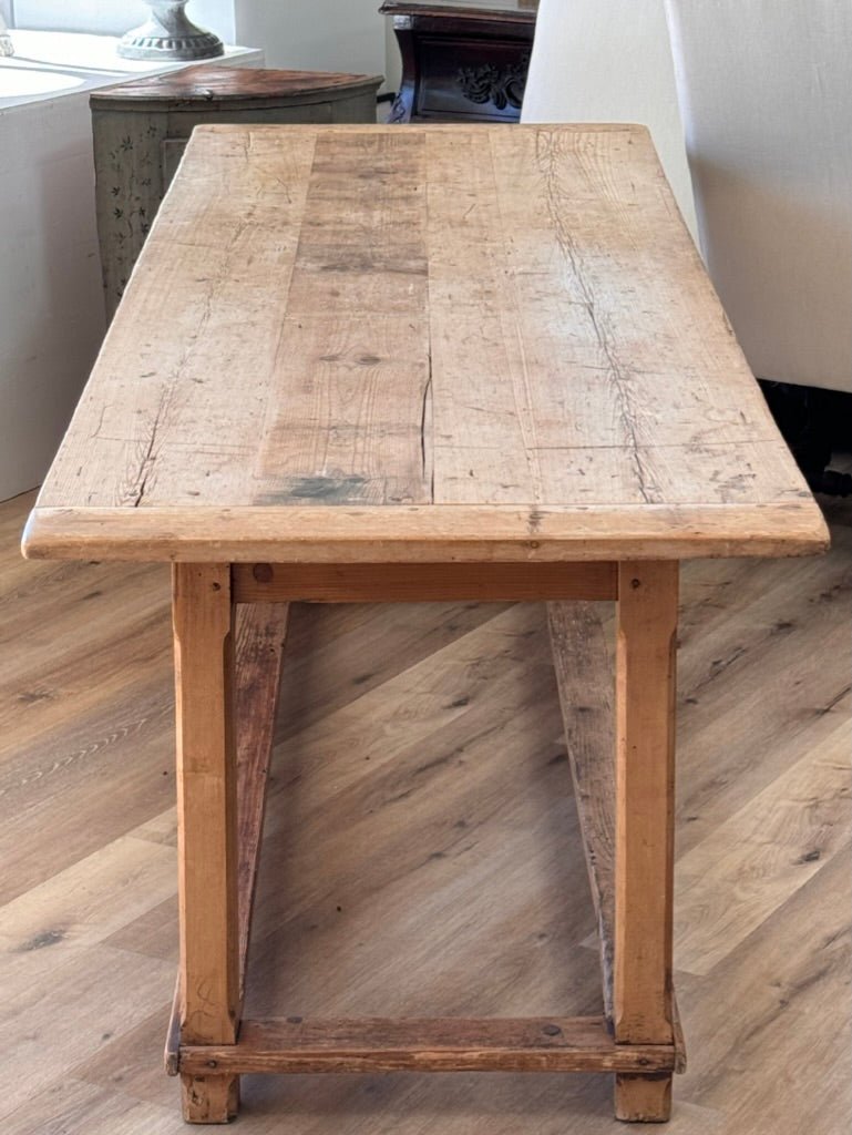 Continental Pine Farm Table, Late 19th Century - Helen Storey Antiques