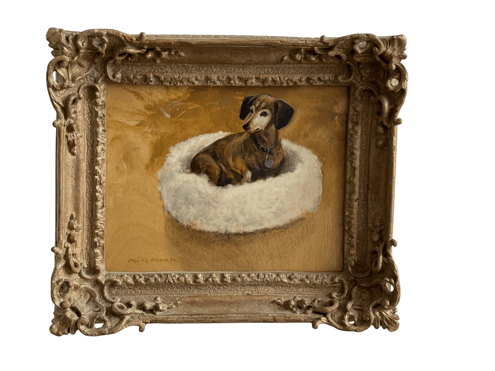 Dachshund, Oil on board, Henry Koehler (1927-2018),