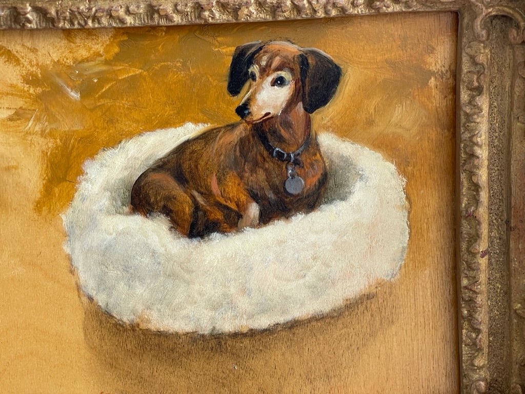 Dachshund, Oil on board, Henry Koehler (1927 - 2018), - Helen Storey Antiques