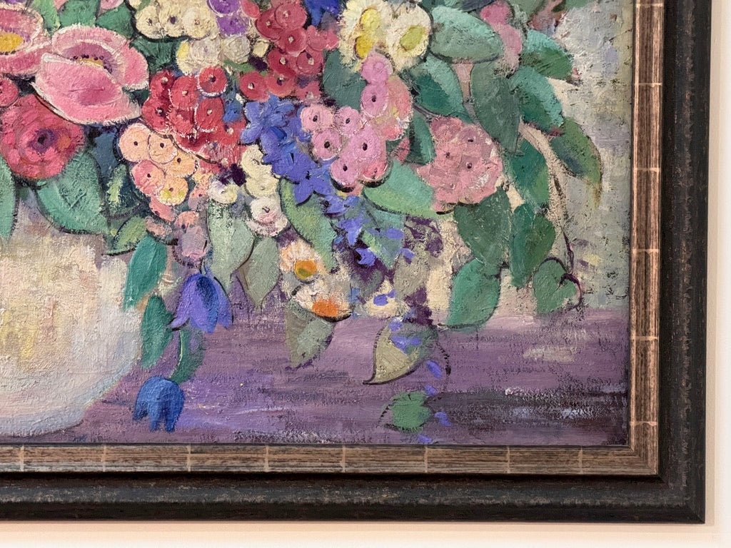 Dorothea Litzinger (American 1889-1925) Large Scale Floral Still Life, oil on canvas - Helen Storey Antiques