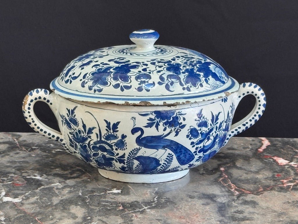 Dutch Delft posset pot and cover, late 18th Century - Helen Storey Antiques