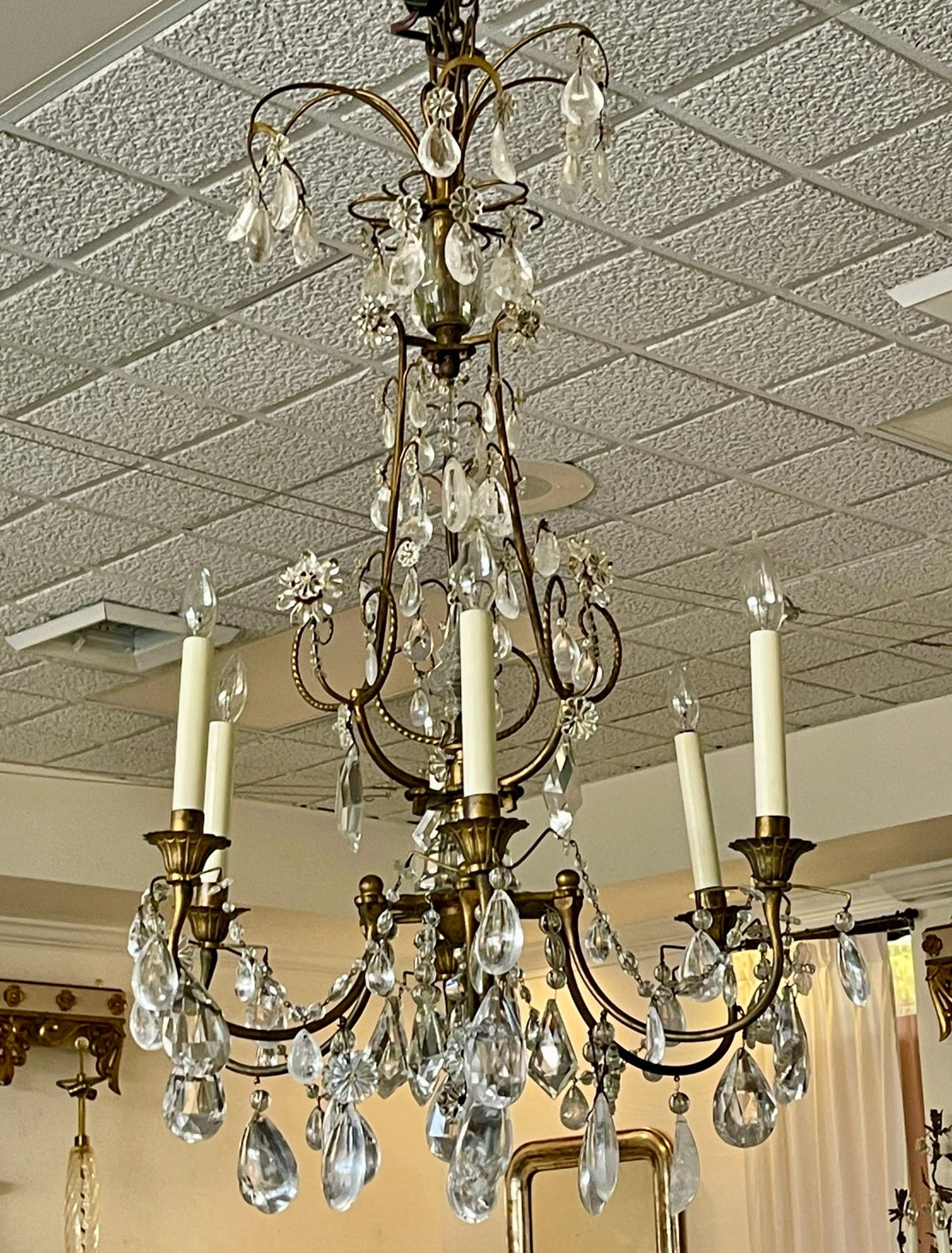 Early 20th Century Maison Bagues Rock Crystal Chandelier - Helen Storey Antiques