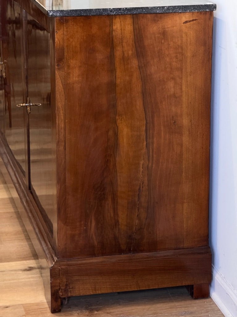 Elegant 19th century French burlwood enfilade sideboard - Helen Storey Antiques