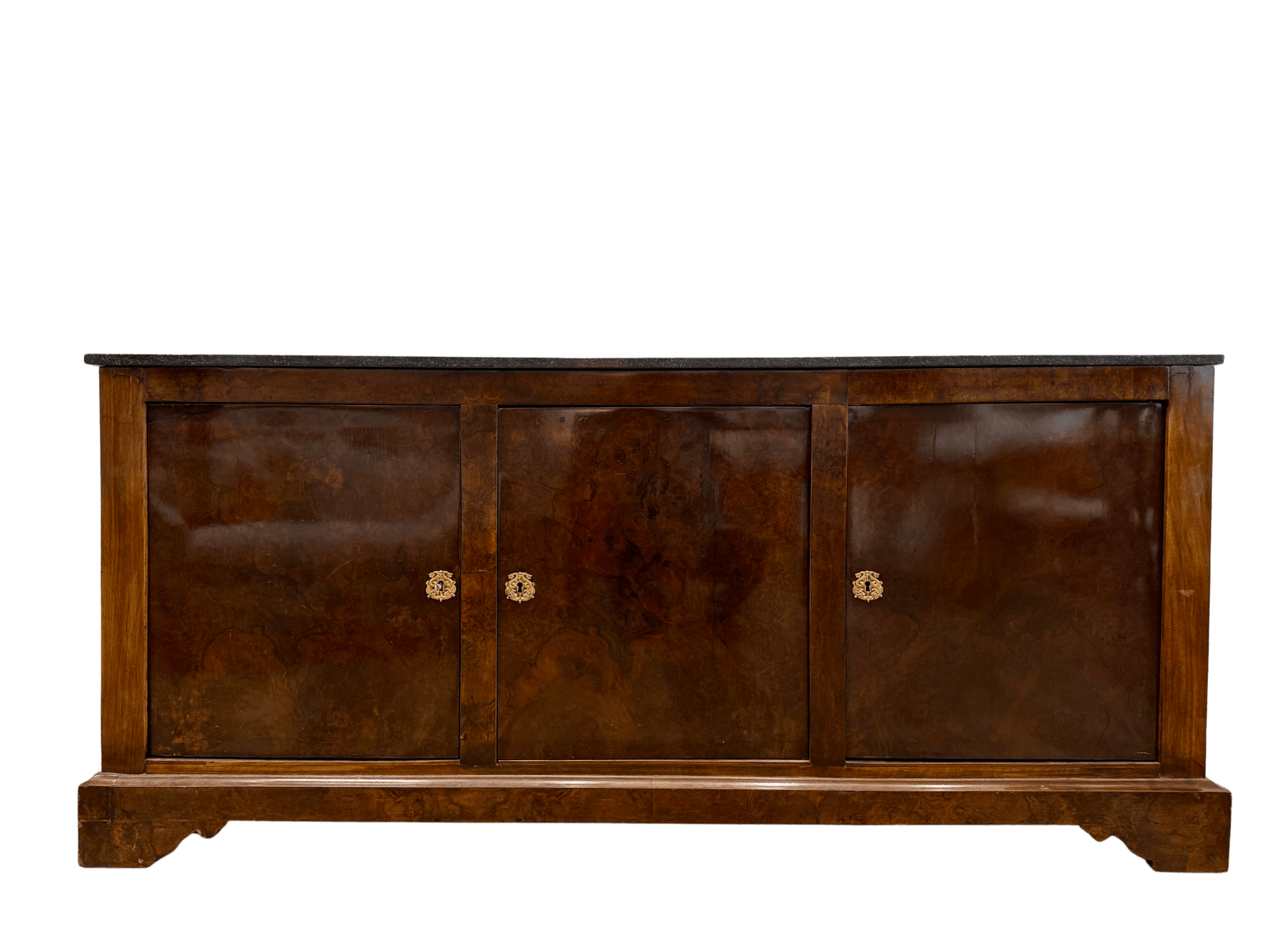 Elegant 19th century French burlwood enfilade sideboard