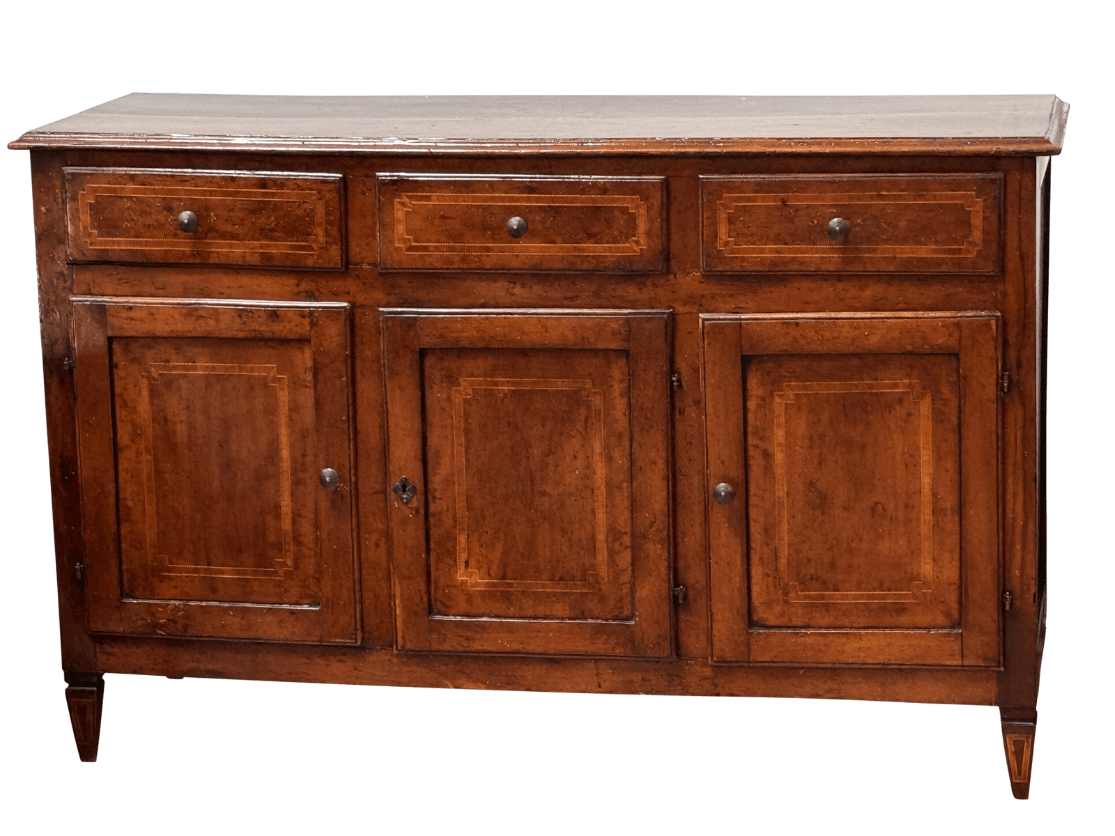 Elegant late 18th-century Italian walnut sideboard