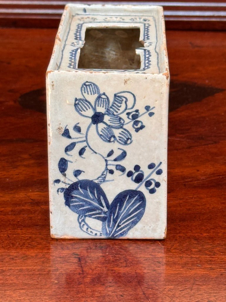 English Delft Flower brick, c. 1760 - Helen Storey Antiques