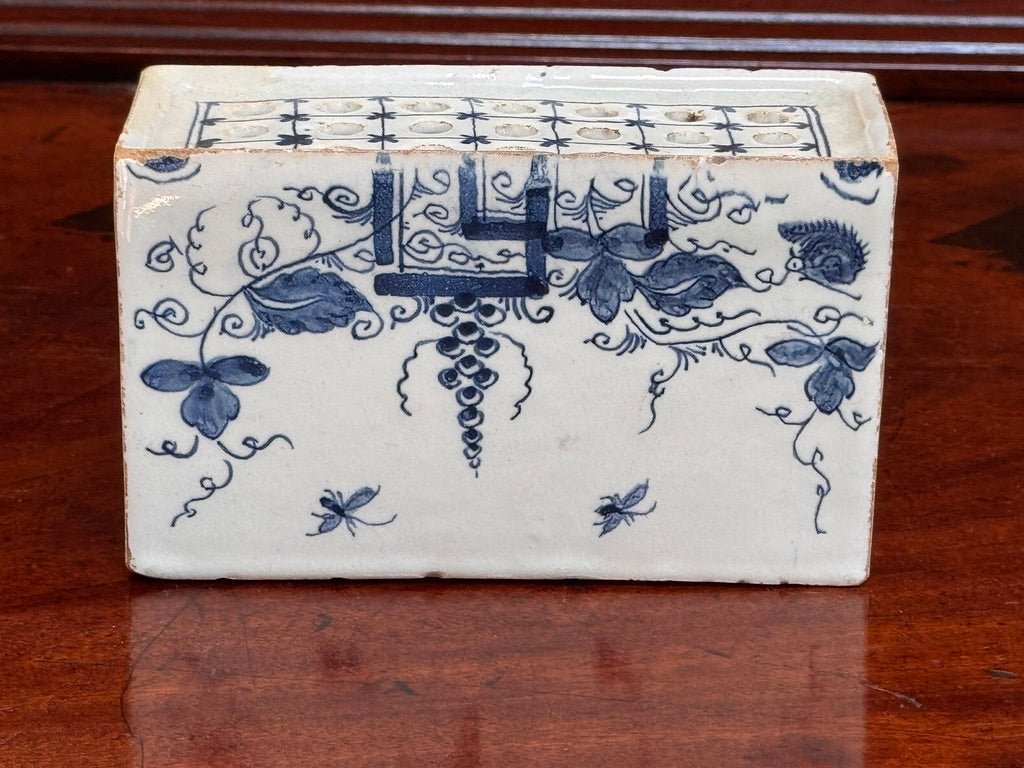 English Delft Flower brick, c. 1760 - Helen Storey Antiques