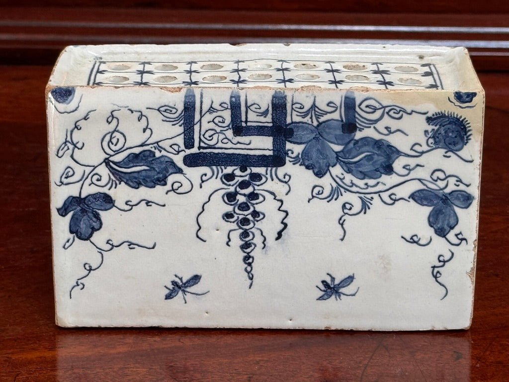English Delft Flower brick, c. 1760 - Helen Storey Antiques