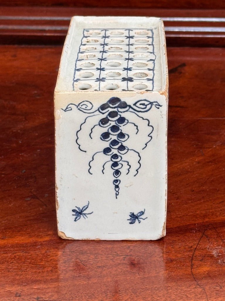 English Delft Flower brick, c. 1760 - Helen Storey Antiques