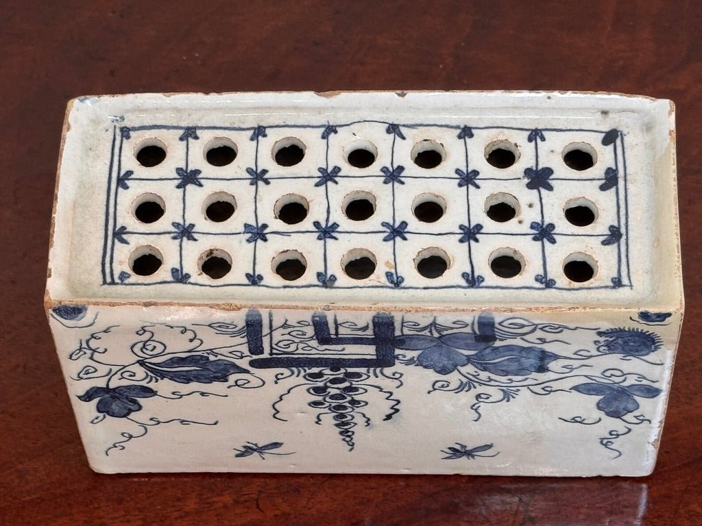 English Delft Flower brick, c. 1760 - Helen Storey Antiques