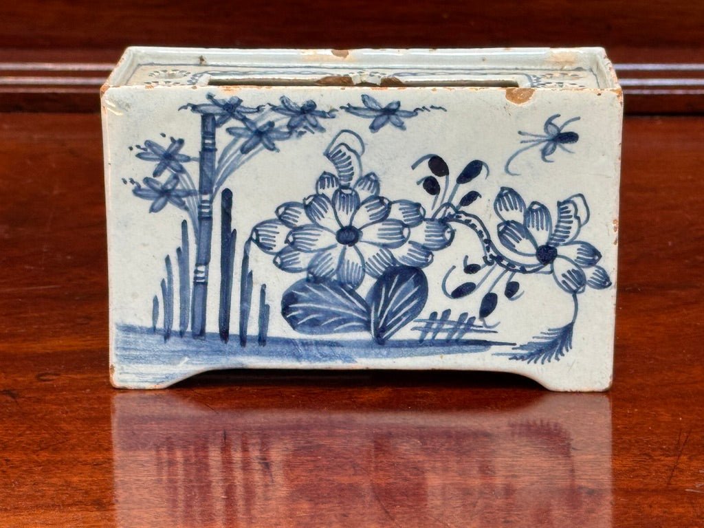 English Delft Flower brick, c. 1760 - Helen Storey Antiques