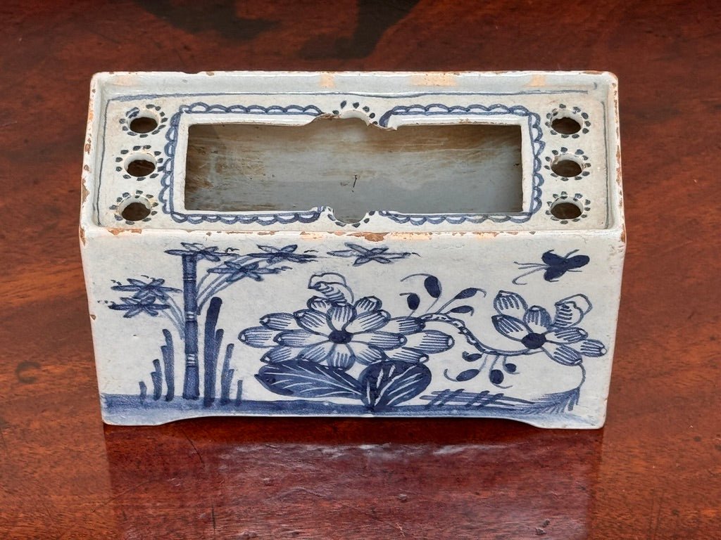 English Delft Flower brick, c. 1760 - Helen Storey Antiques