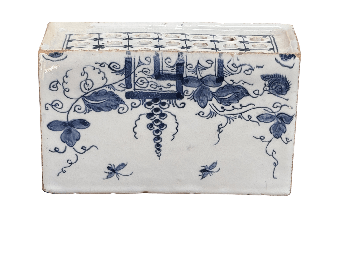 English Delft Flower brick, c. 1760 - Helen Storey Antiques