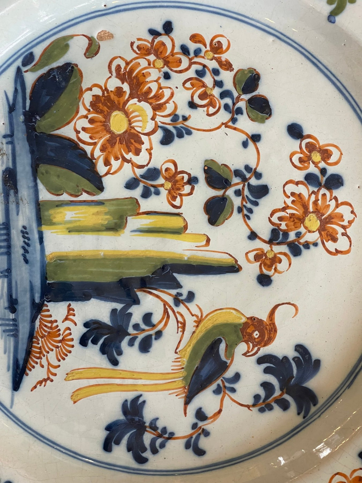 English Delft Polychrome Delft Charger - Helen Storey Antiques