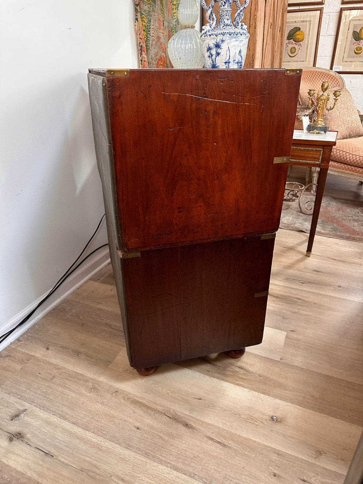 English Mahogany Campaign Chest, circa 1840 - Helen Storey Antiques