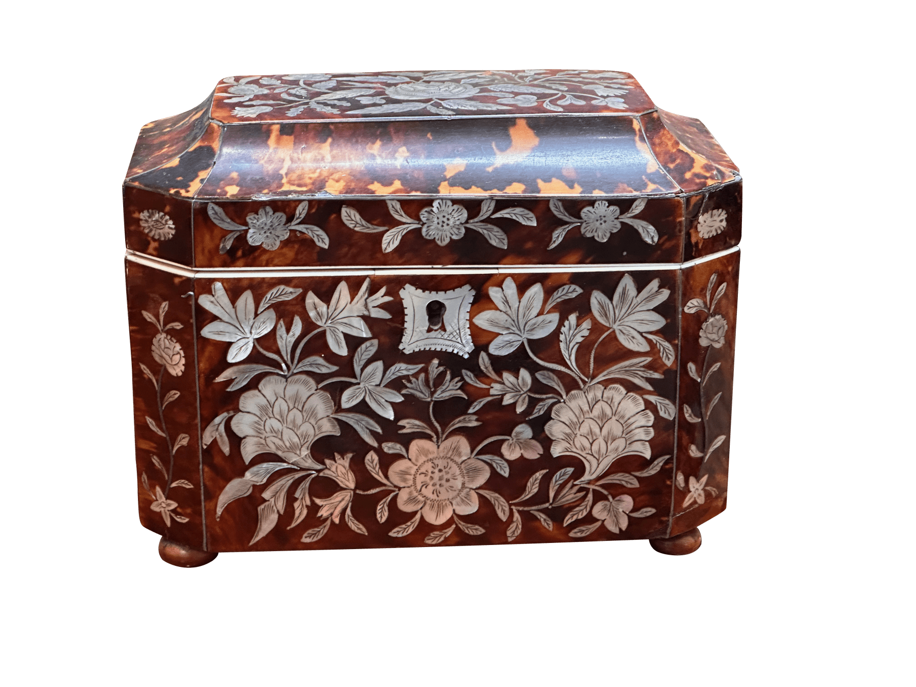 English Regency Period Tortoiseshell Tea Caddy