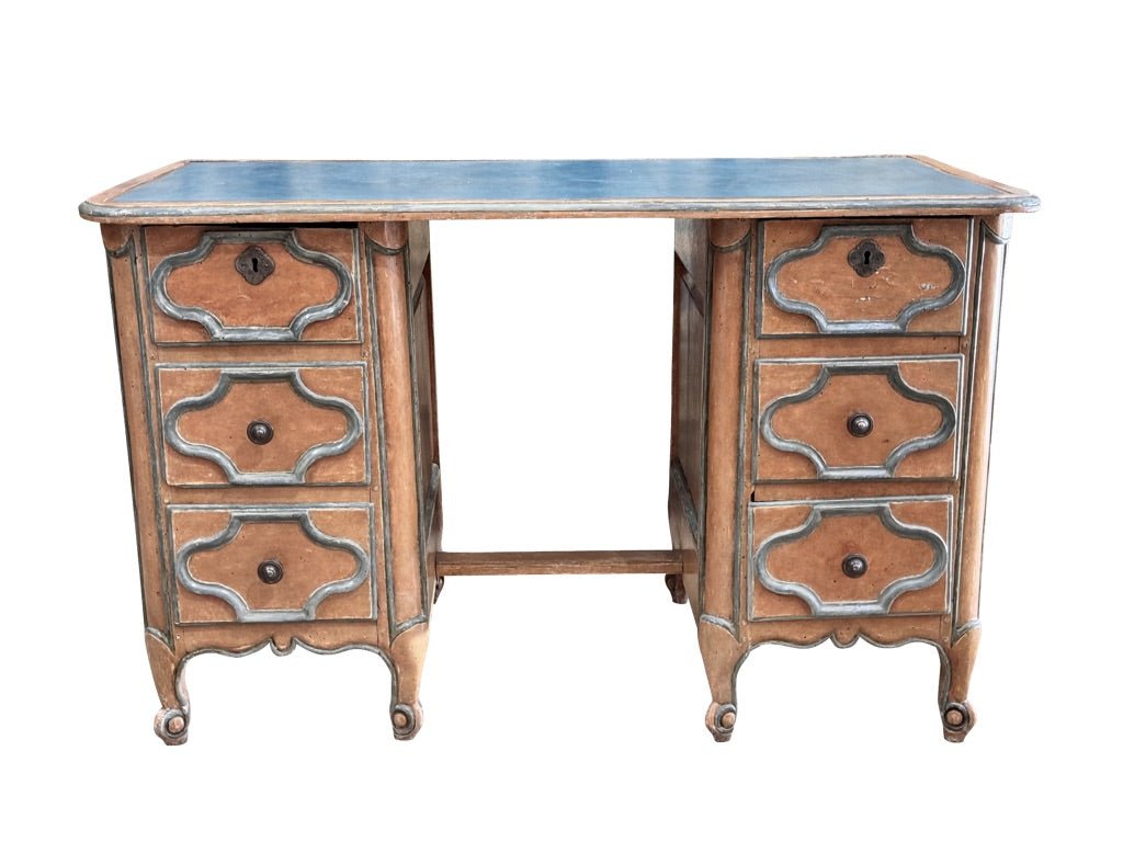 Exceptional 18th Century French Provincial Polychrome Desk - On Hold - Helen Storey Antiques