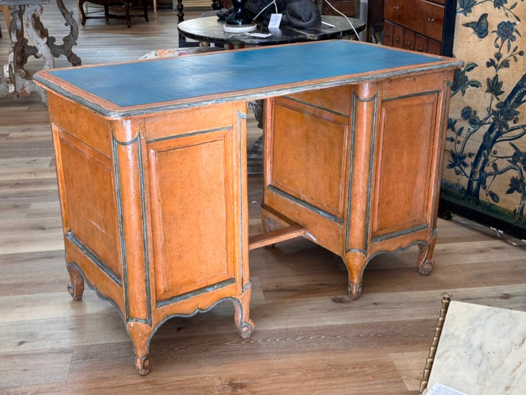 Exceptional 18th Century French Provincial Polychrome Desk - On Hold - Helen Storey Antiques