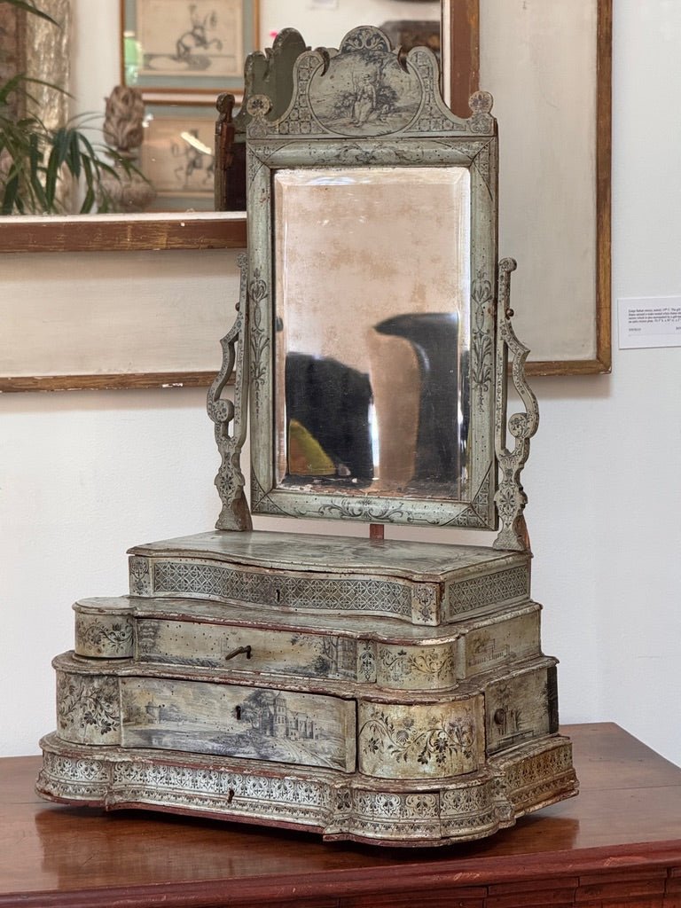 Exceptional 18th Century Venetian dressing table mirror / table top vanity - Helen Storey Antiques