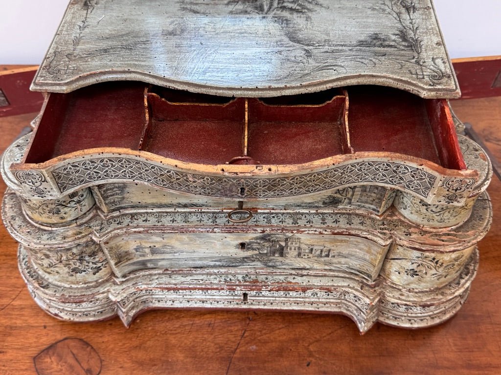 Exceptional 18th Century Venetian dressing table mirror / table top vanity - Helen Storey Antiques